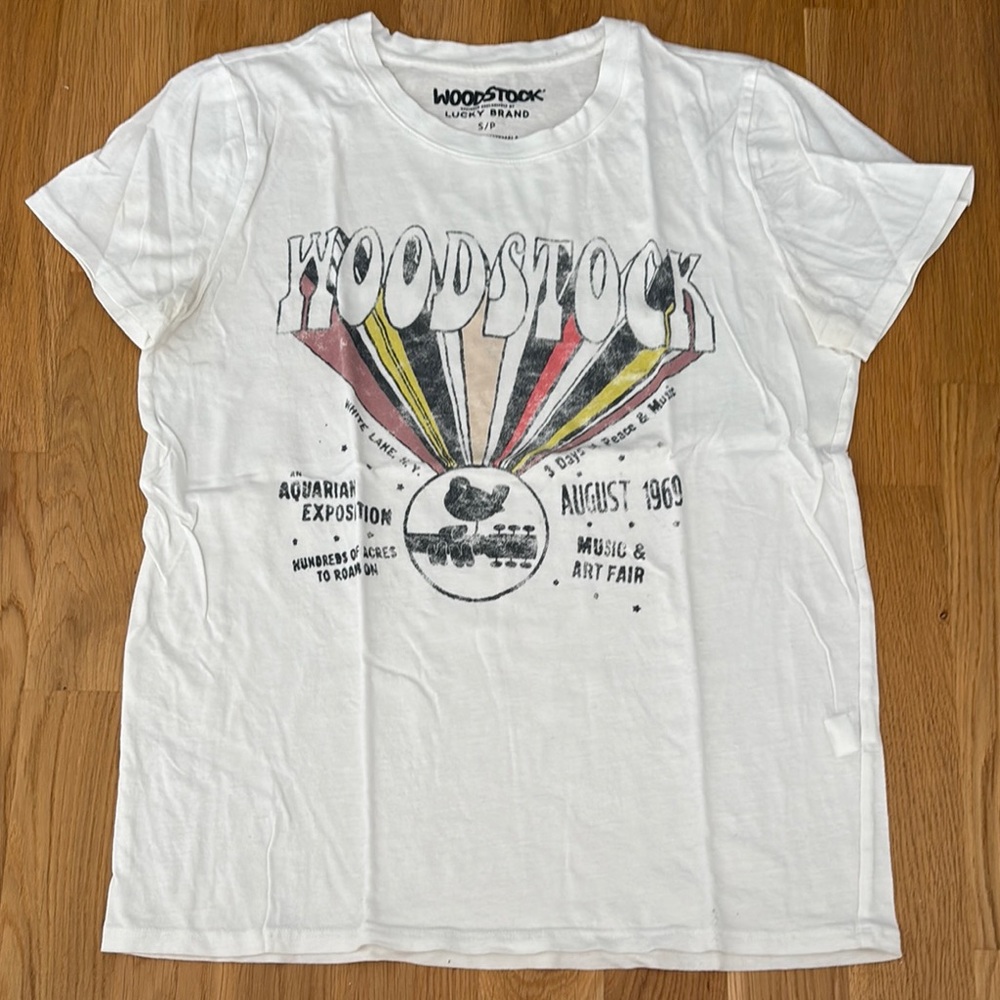 LUCKY BRAND White Woodstock Tee